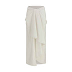 Givenchy White Wool Oves Aries Long Skirt
