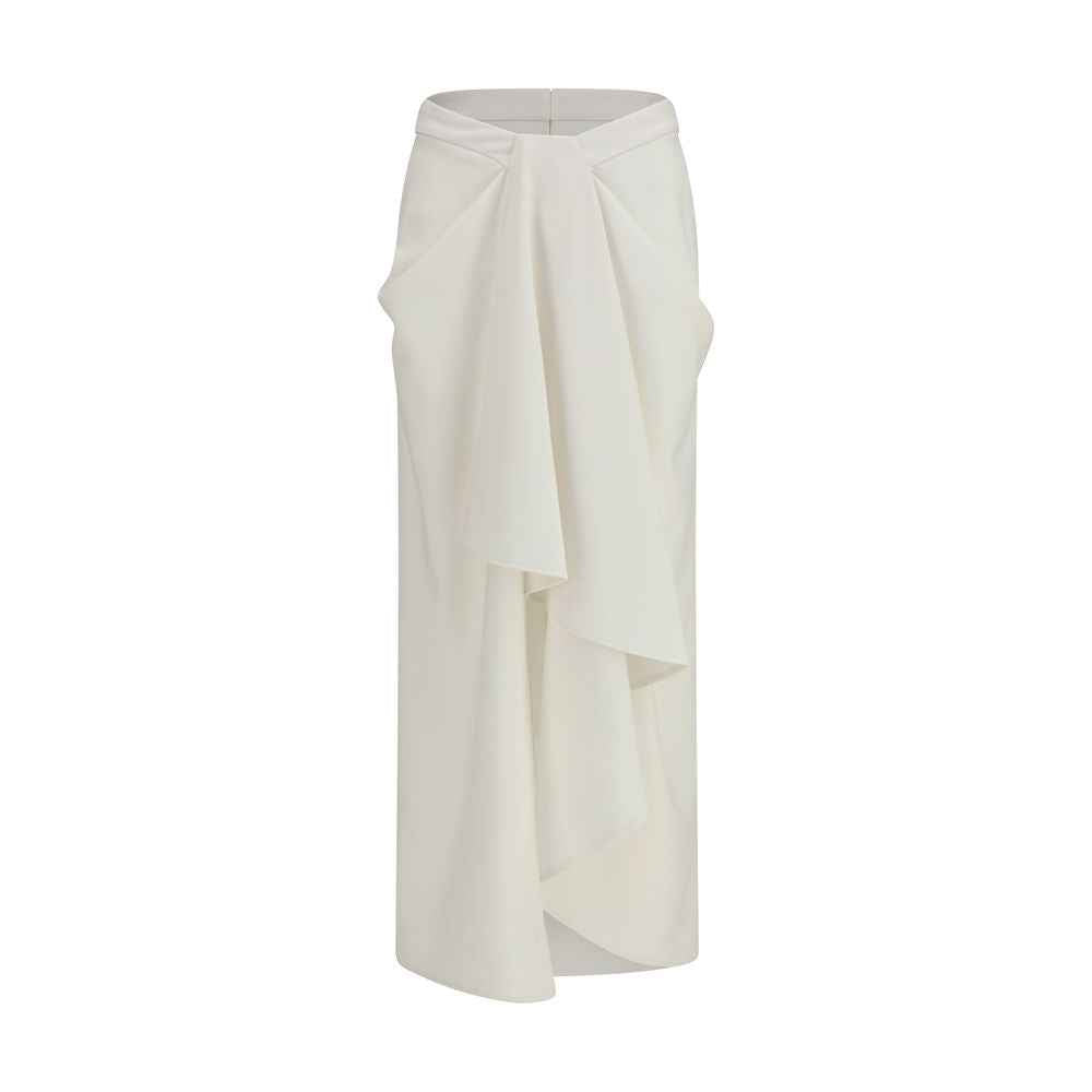 Givenchy White Wool Oves Aries Long Skirt