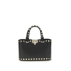 Valentino Garavani Black Calf Leather Bos Taurus Shoulder Bag