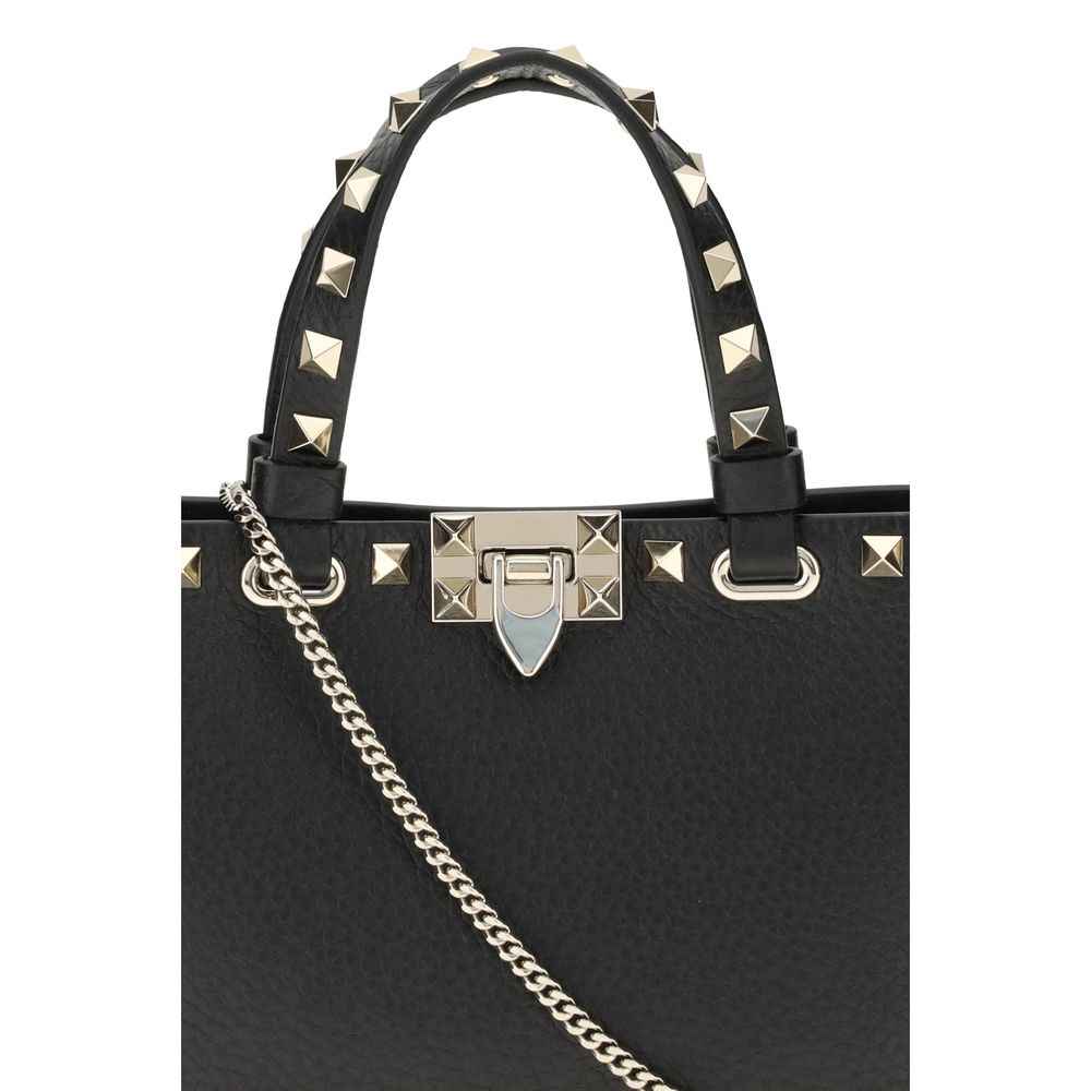 Valentino Garavani Black Calf Leather Bos Taurus Shoulder Bag