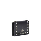 Valentino Garavani Black Calf Leather Bos Taurus Wallet