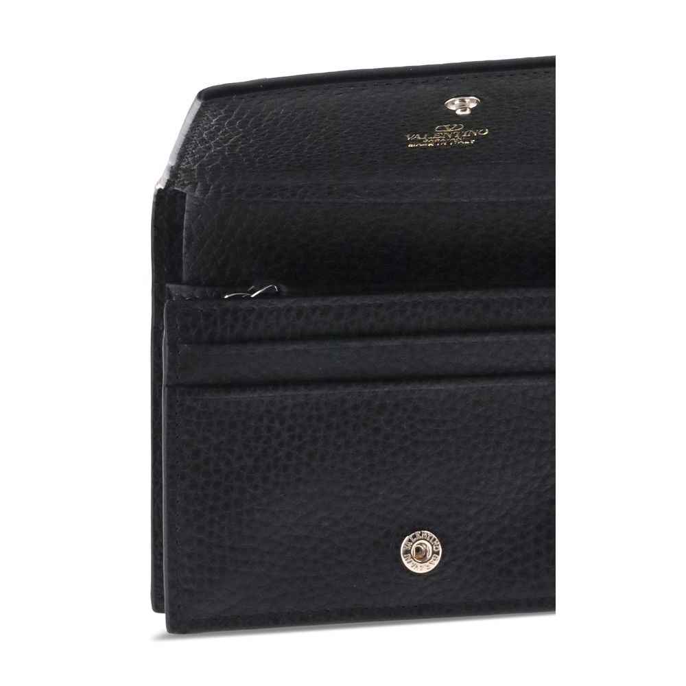 Valentino Garavani Black Calf Leather Bos Taurus Wallet