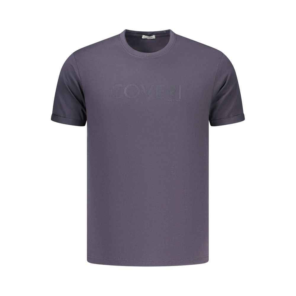 Coveri Moving Blue Cotton Men's T-Shirt
