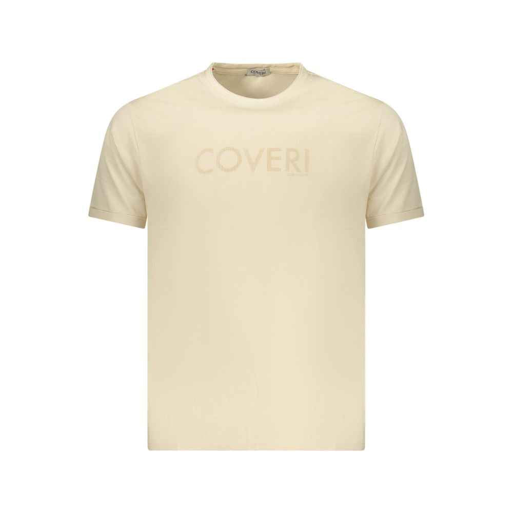 Coveri Moving Beige Cotton Mens T-Shirt