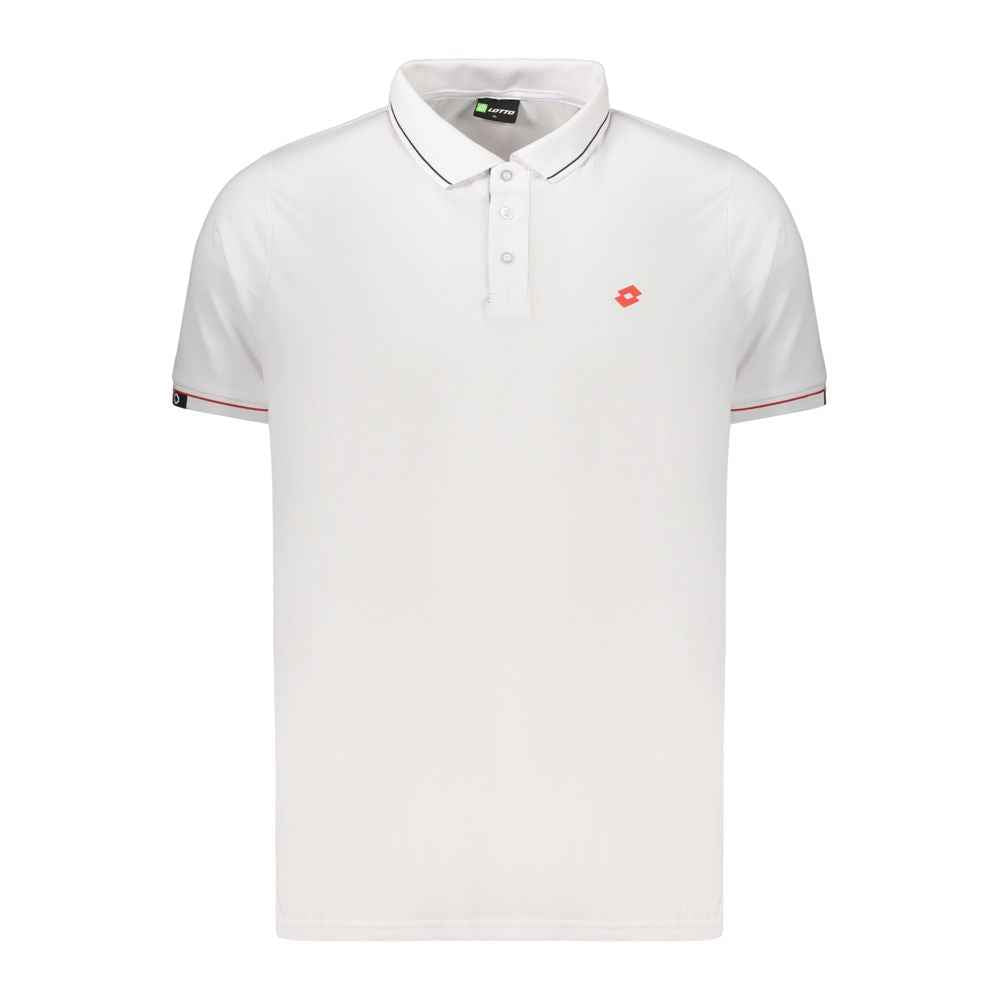 Lotto White Polyester Men's Polo Shirt