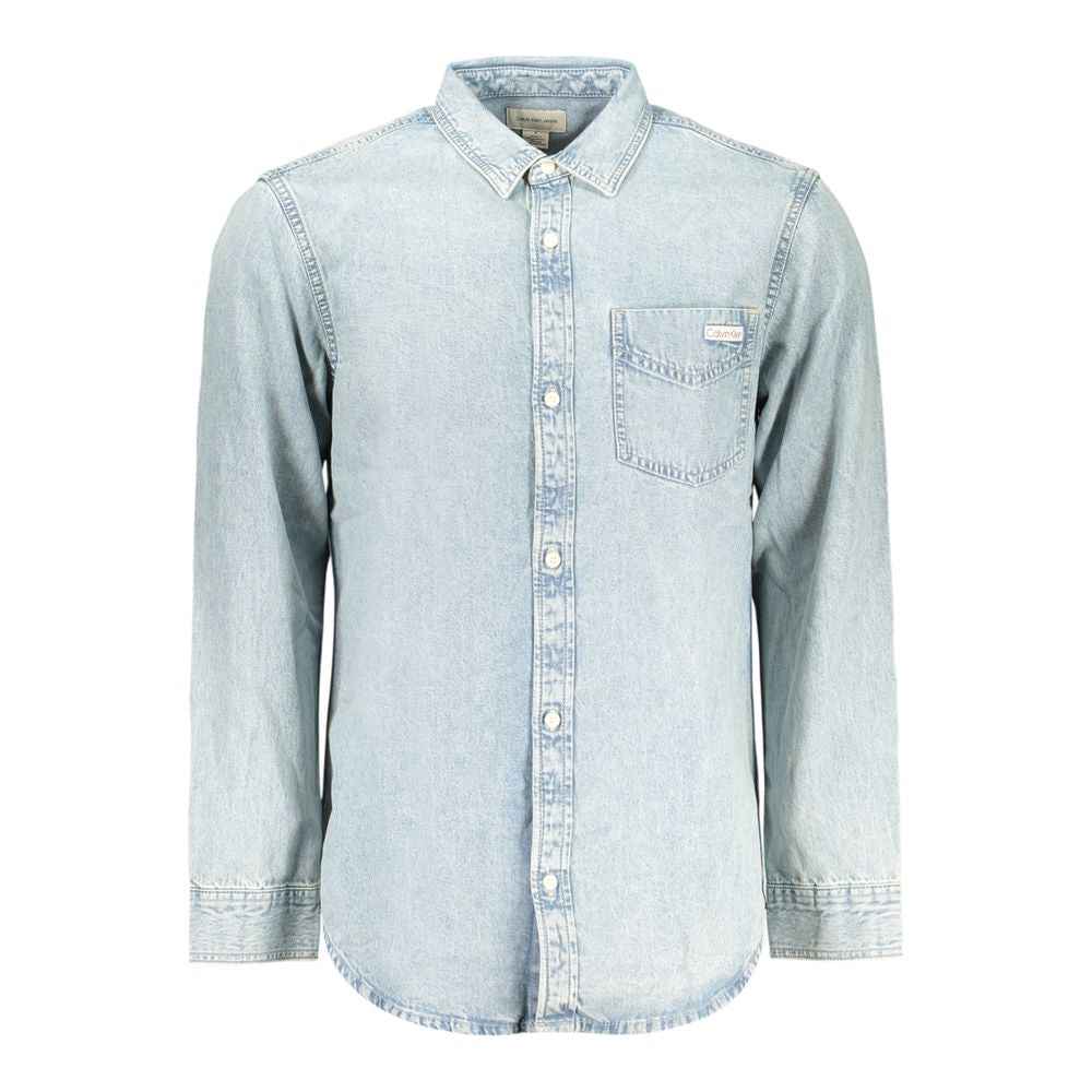Calvin Klein Azzurro Cotton Mens Shirt