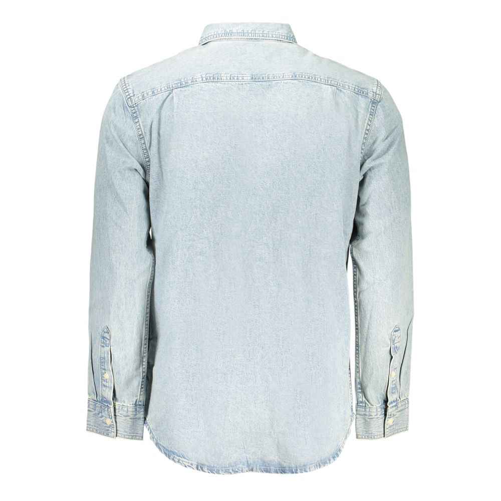 Calvin Klein Azzurro Cotton Mens Shirt