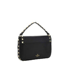 Valentino Garavani Black Calf Leather Bos Taurus Shoulder Bag