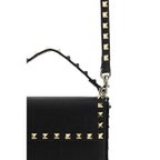 Valentino Garavani Black Calf Leather Bos Taurus Shoulder Bag