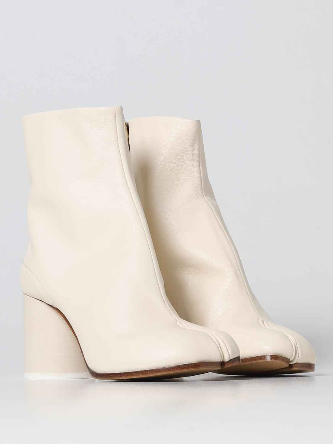 Maison Margiela White Leather Ankle Boots