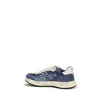 Premiata Blue Calf Leather Bos Taurus Low Top Sneakers
