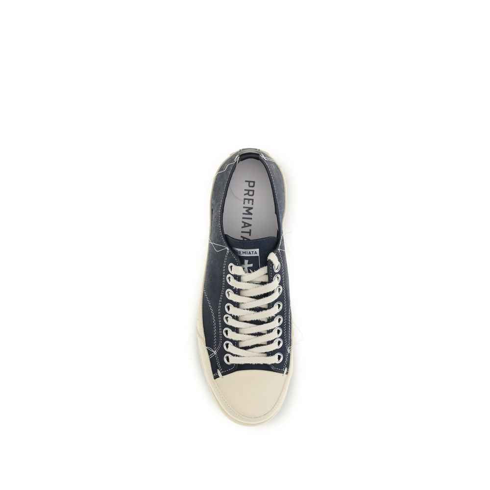 Premiata Blue Calf Leather Bos Taurus Low Top Sneakers