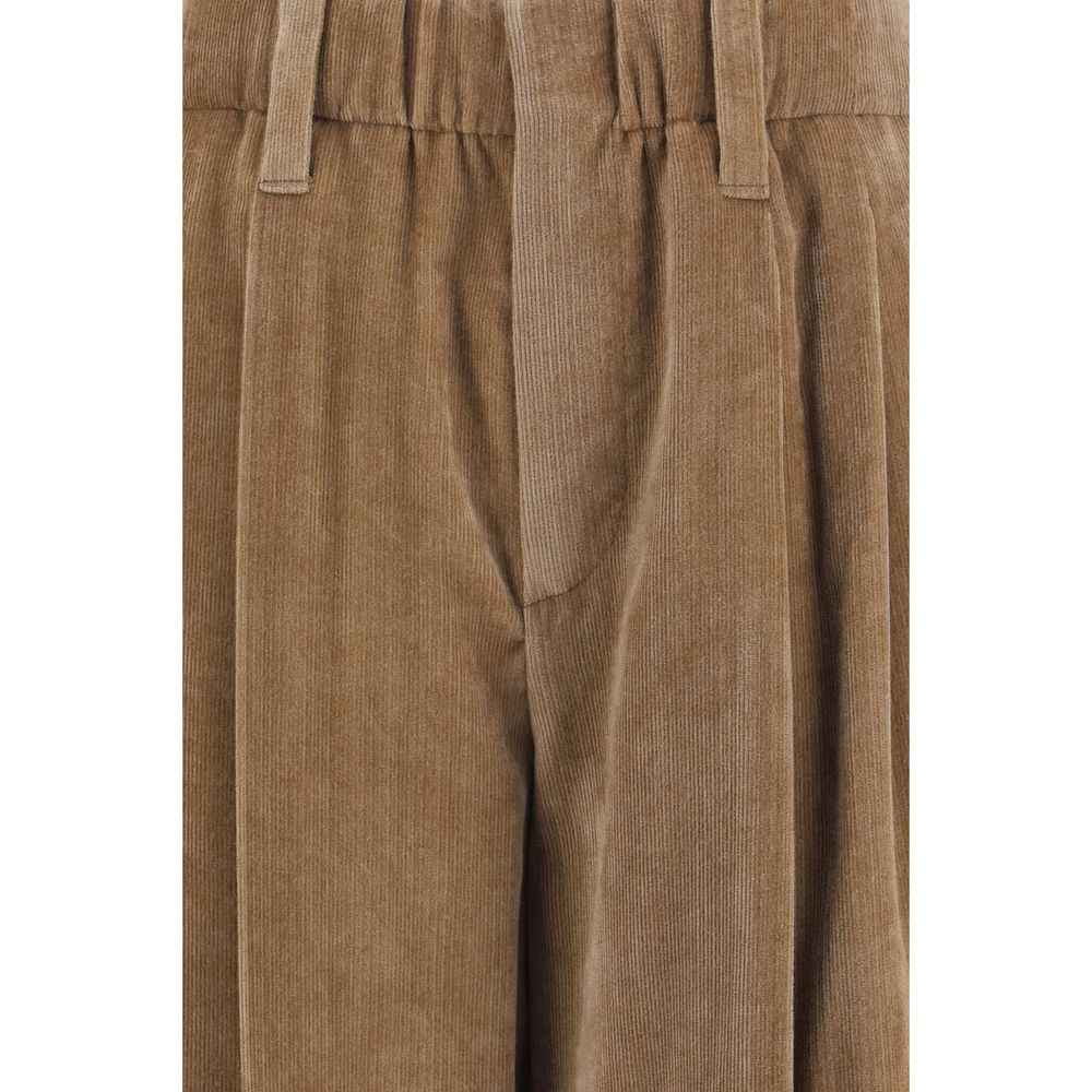 Brunello Cucinelli Brown Viscose Casual Pants