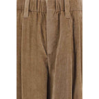 Brunello Cucinelli Brown Viscose Casual Pants