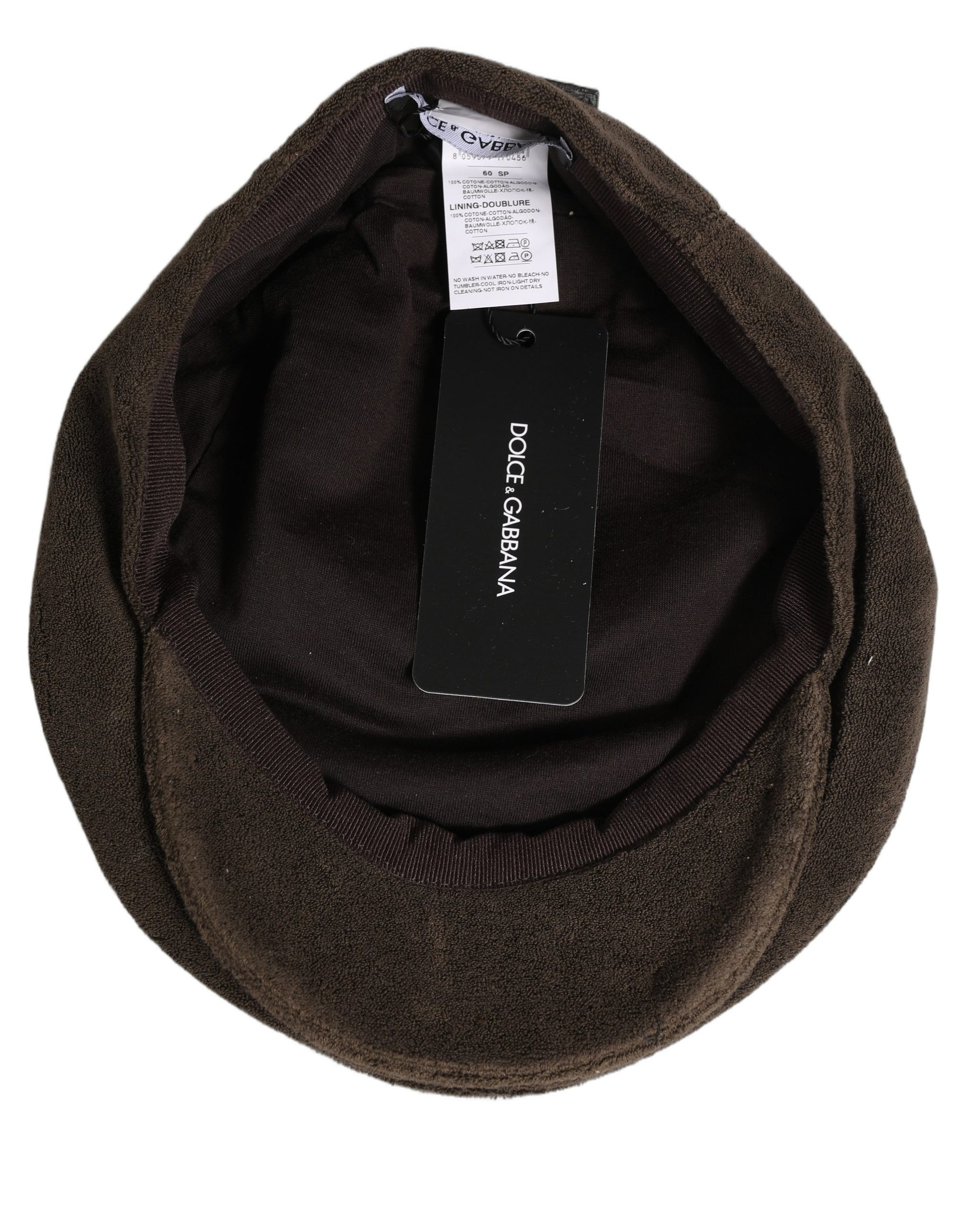 Dolce & Gabbana Men Brown Cotton Newsboy Cloth Capello Hat