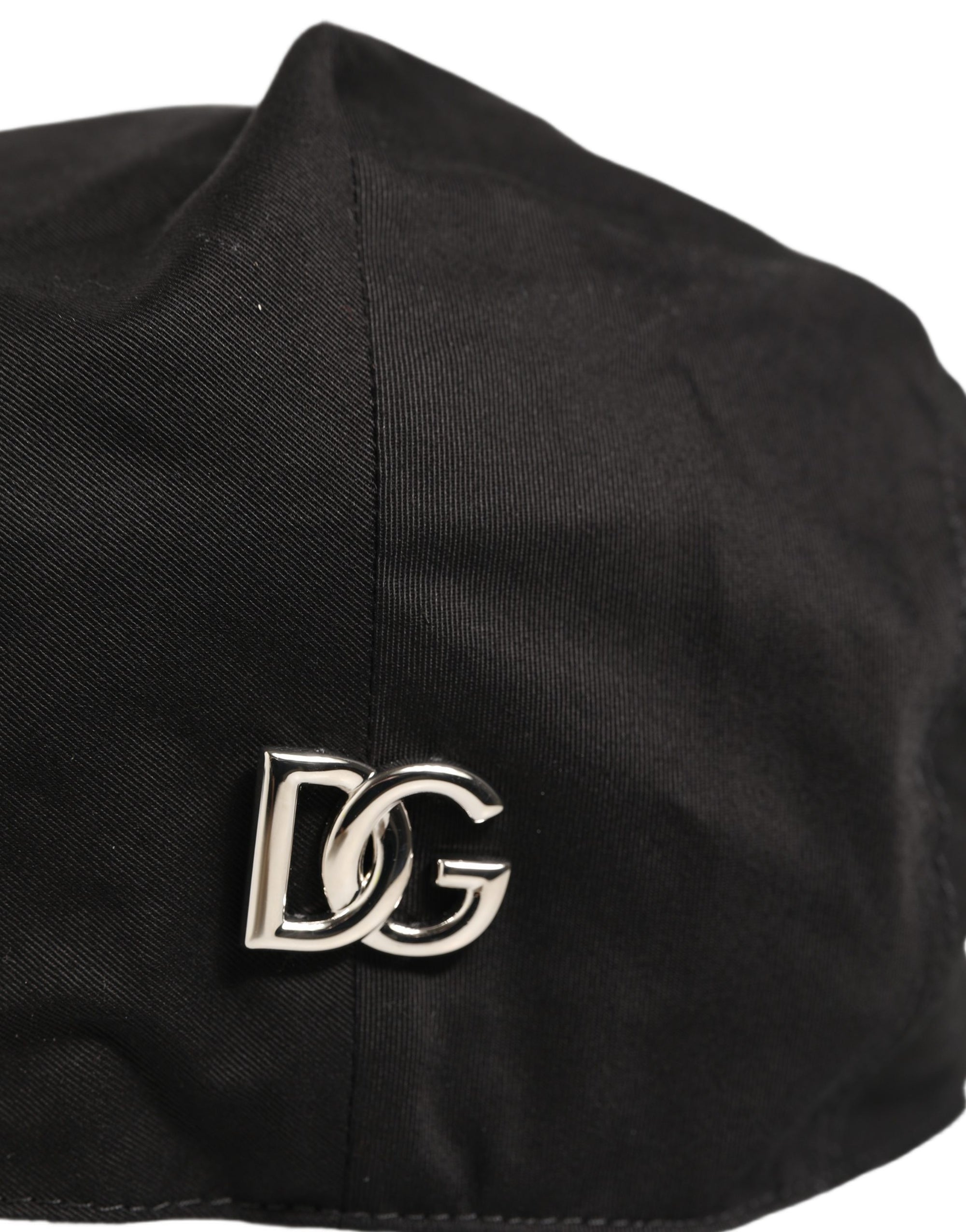 Dolce & Gabbana Men Black Cotton Stretch Newsboy Cloth Capello Hat