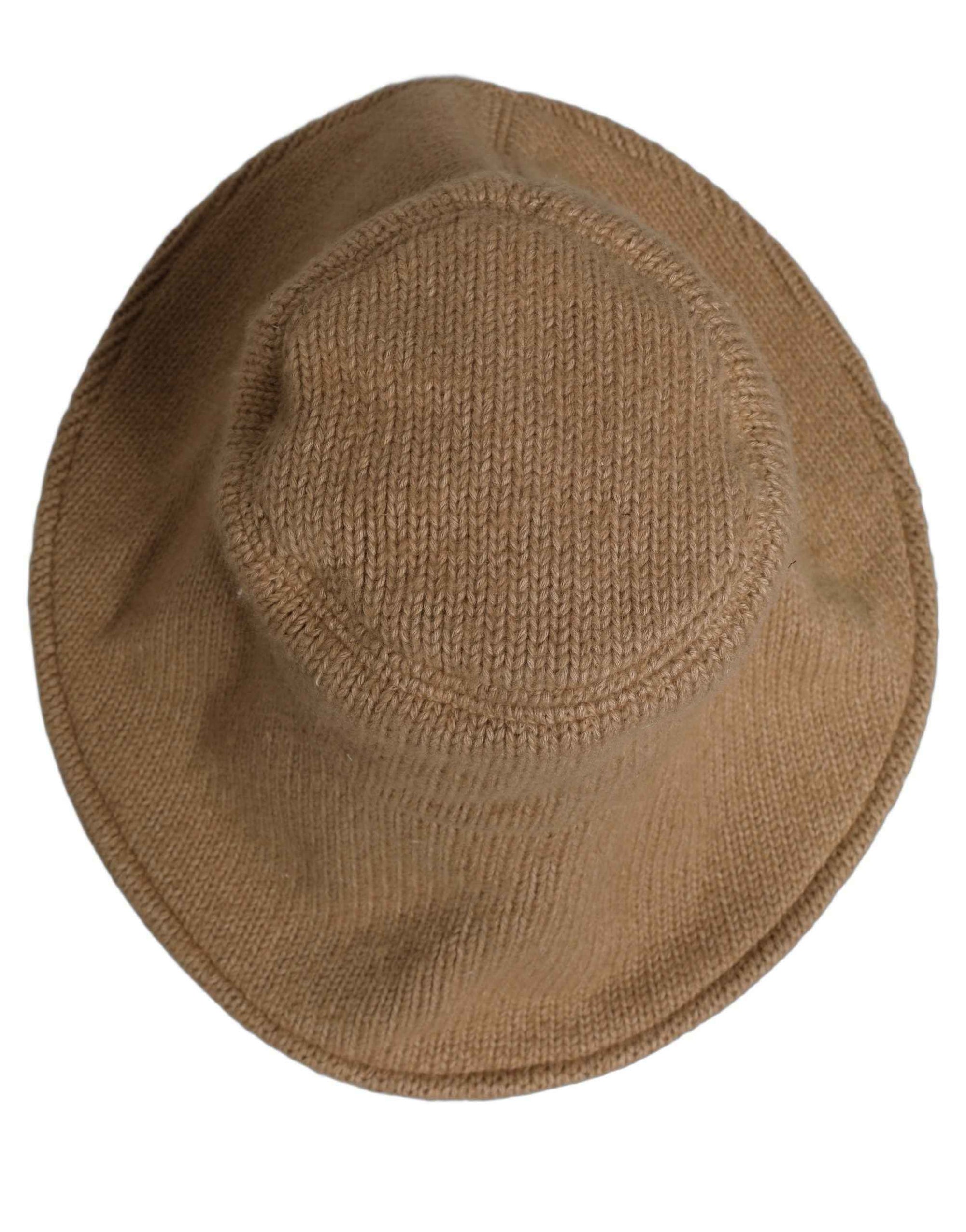 Dolce & Gabbana Women Brown Cotton Knit WideBrim Bucket Capello Hat