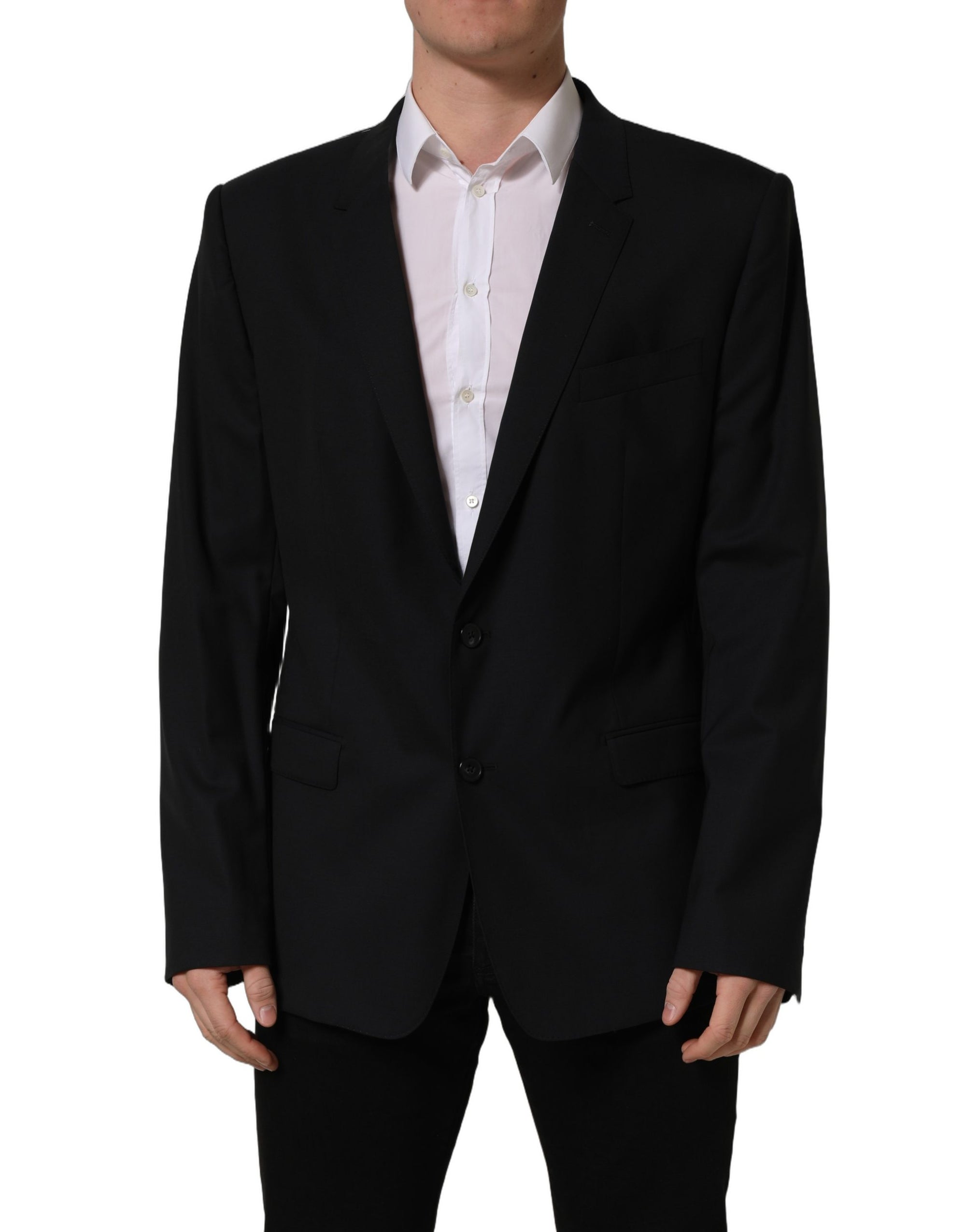 Dolce & Gabbana Black Wool Single Breasted Blazer Jacket