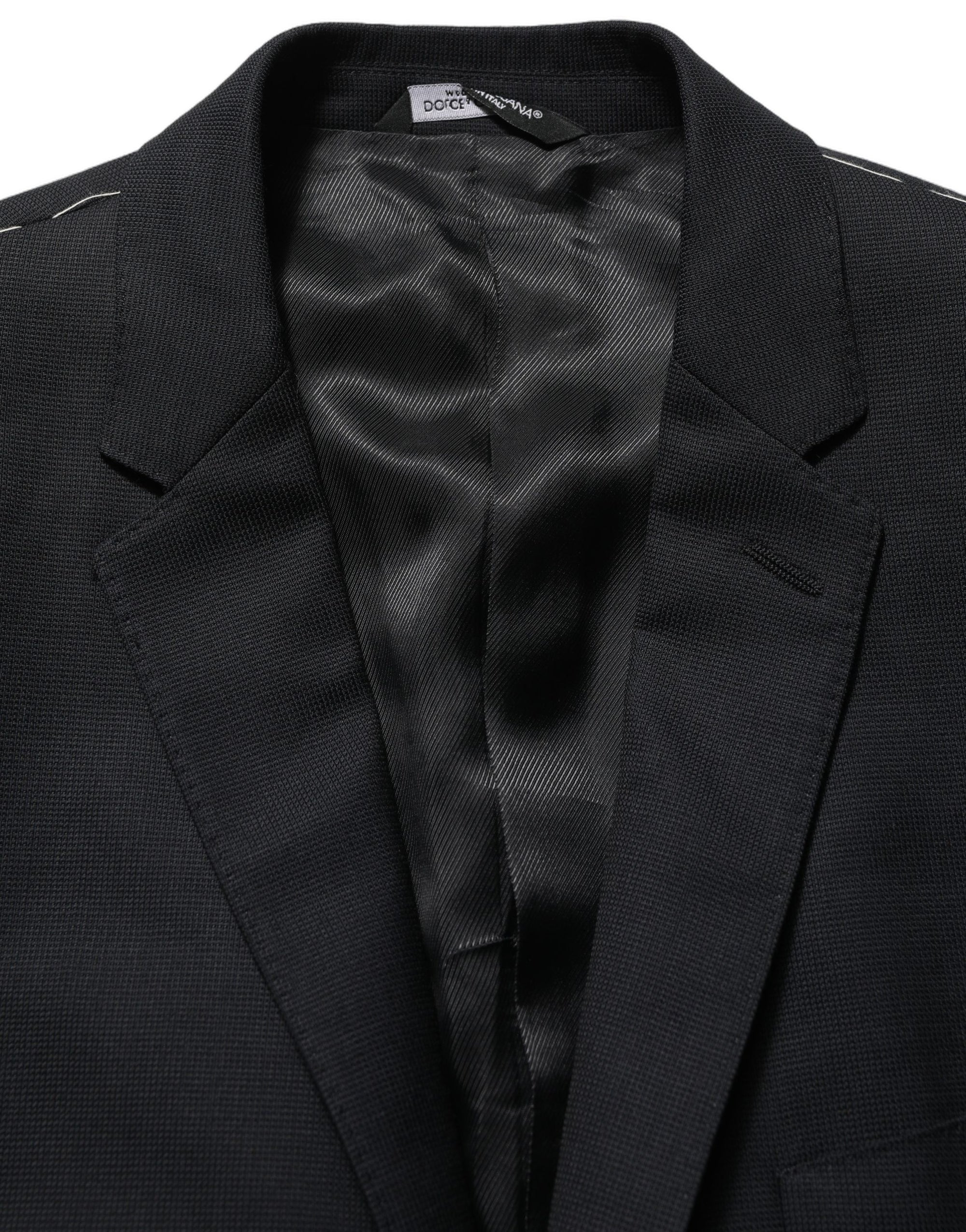 Dolce & Gabbana Black Wool Single Breasted Blazer Jacket