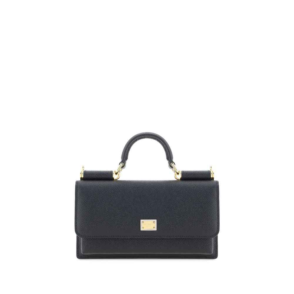 Dolce & Gabbana Black Calf Leather Bos Taurus Shoulder Bag