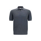 Brunello Cucinelli Gray Cotton Polo Shirt