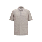 Brunello Cucinelli Beige Linen Polo Shirt