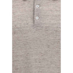 Brunello Cucinelli Beige Linen Polo Shirt