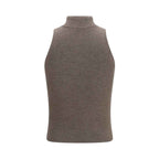 Brunello Cucinelli Brown Cashmere Sleeveles Sweater