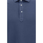 Brunello Cucinelli Blue Cotton Polo Shirt