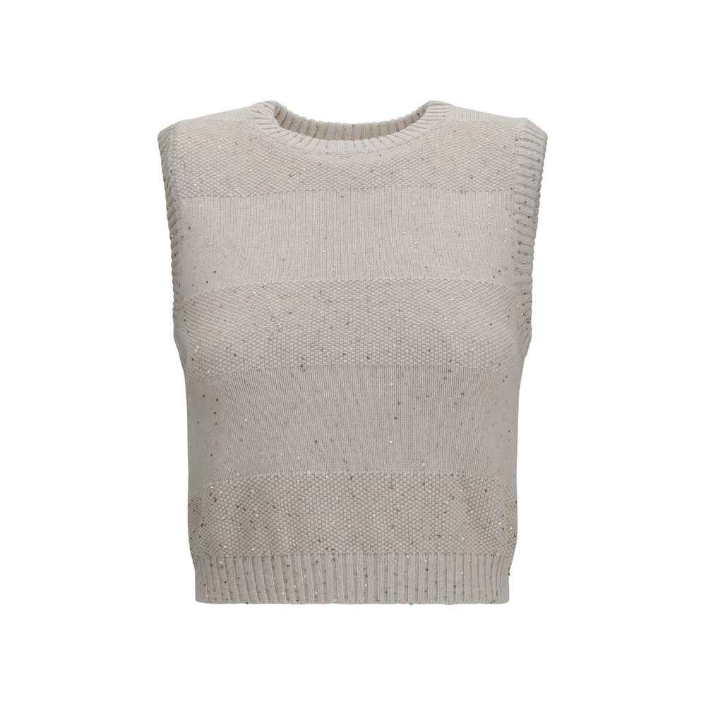 Brunello Cucinelli Beige Cotton Sweatshirt