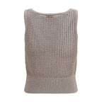 Brunello Cucinelli Beige Cotton Tank Tops