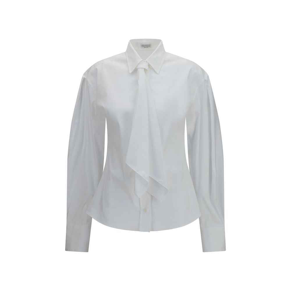 Brunello Cucinelli White Cotton Dress Shirt