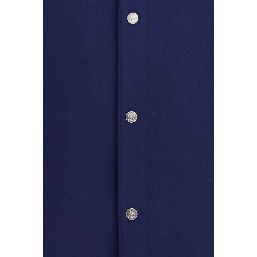 Brunello Cucinelli Blue Cashmere Full-Length Jacket