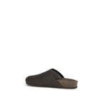 Brunello Cucinelli Brown Calf Leather Bos Taurus Slides