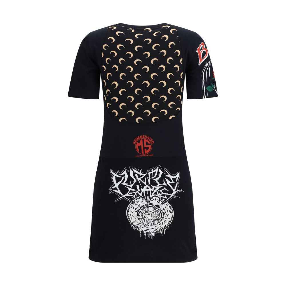 Marine Serre Black Cotton Casual Dress
