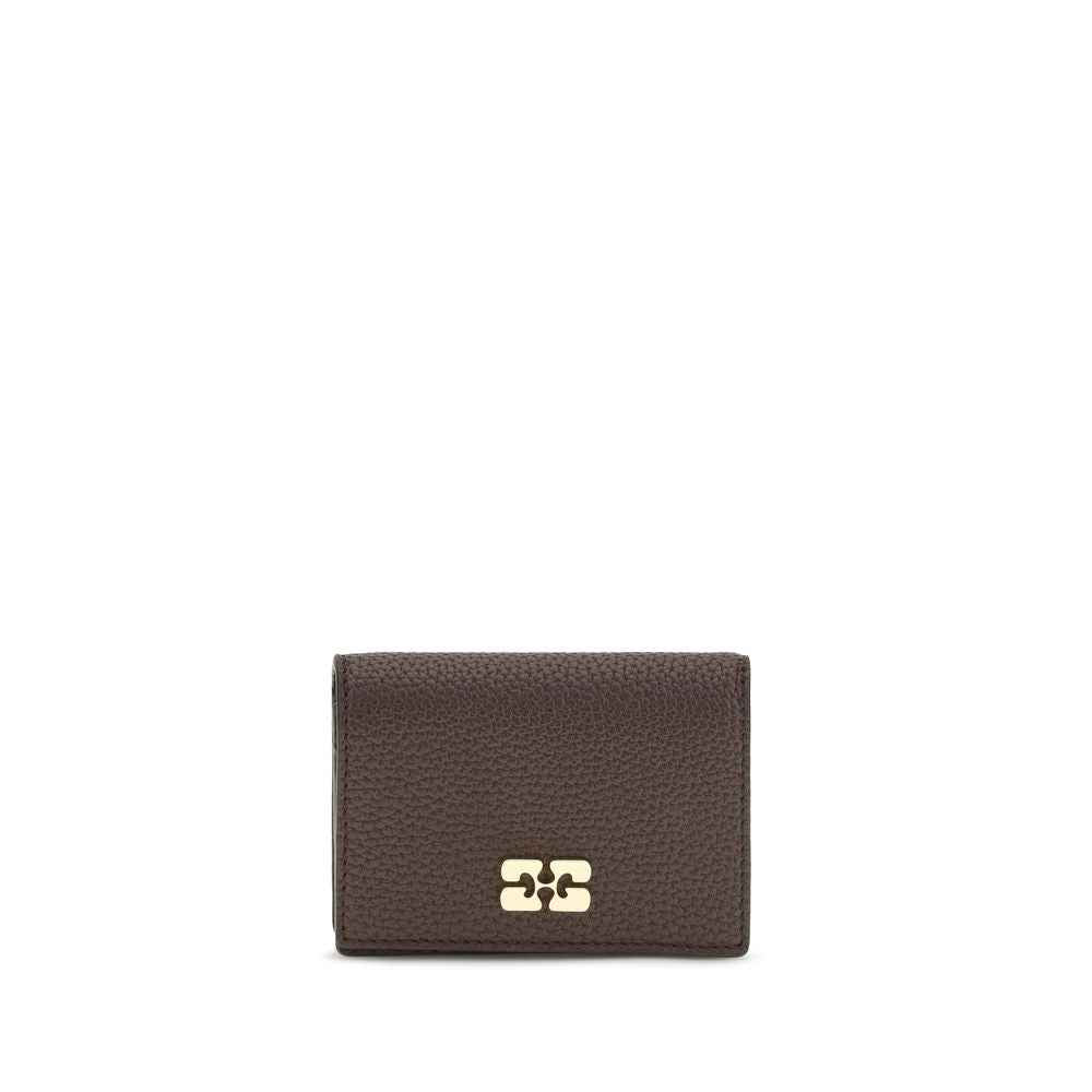 Ganni Brown Recycled Polyester Wallet