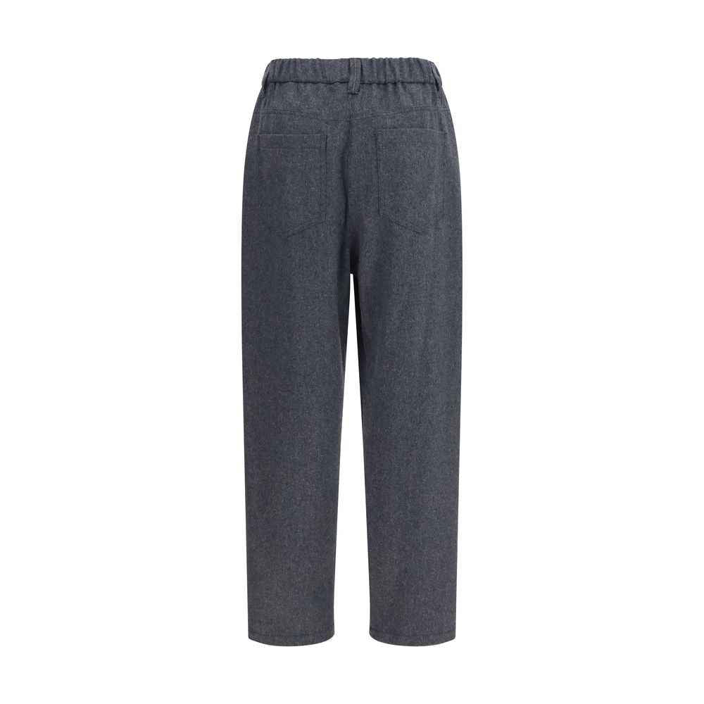 Brunello Cucinelli Gray Wool Oves Aries Casual Pants