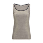 Brunello Cucinelli Beige Linen Tank Tops