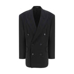 Balenciaga Black Wool Oves Aries Blazer