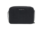 Michael Kors Jet Set Large East West Black Saffiano Leather Crossbody Handbag
