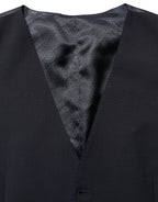 Dolce & Gabbana Black Wool Single Breasted Waistcoat Vest