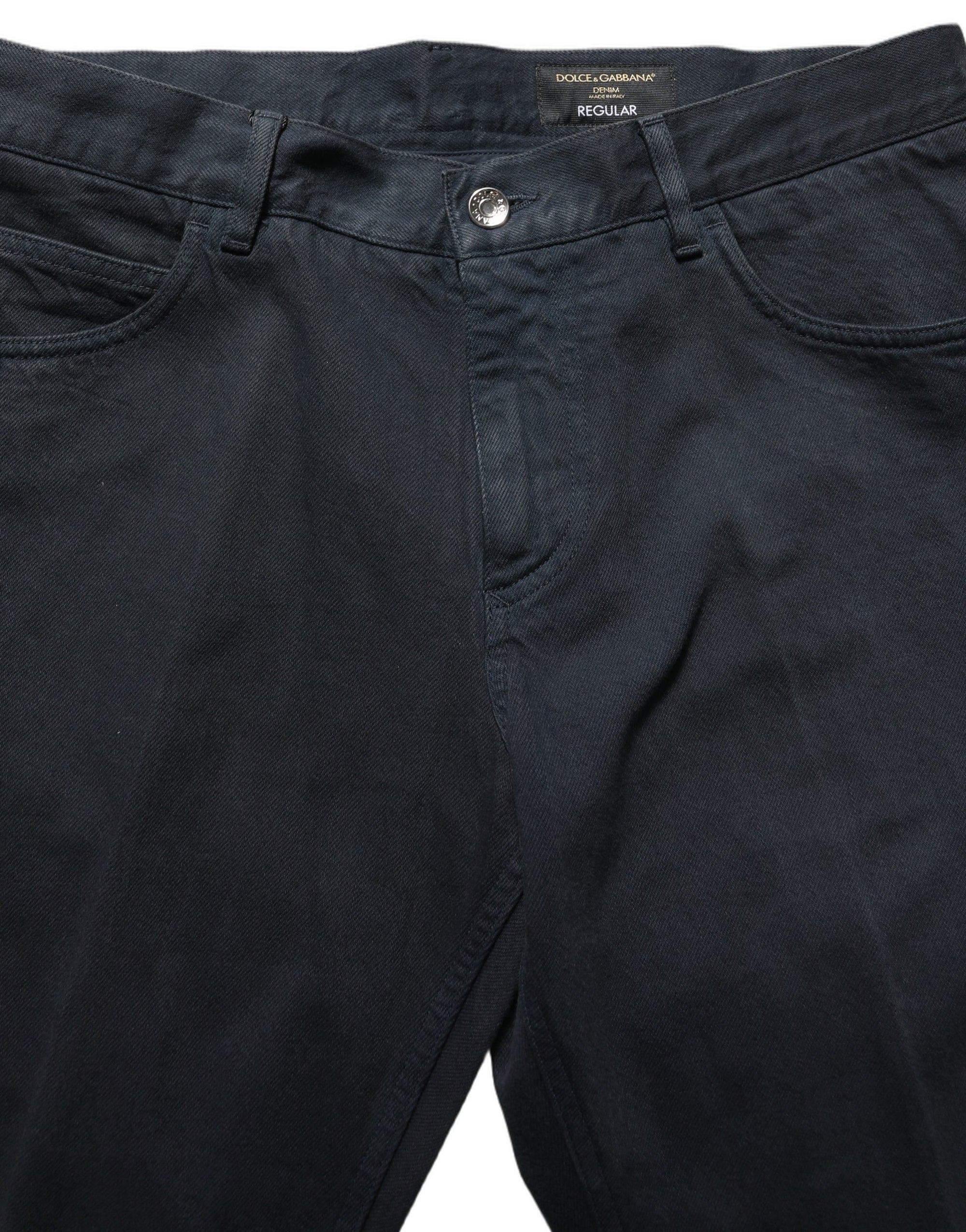 Dolce & Gabbana Black Cotton Mid Waist Skinny Men Denim Jeans