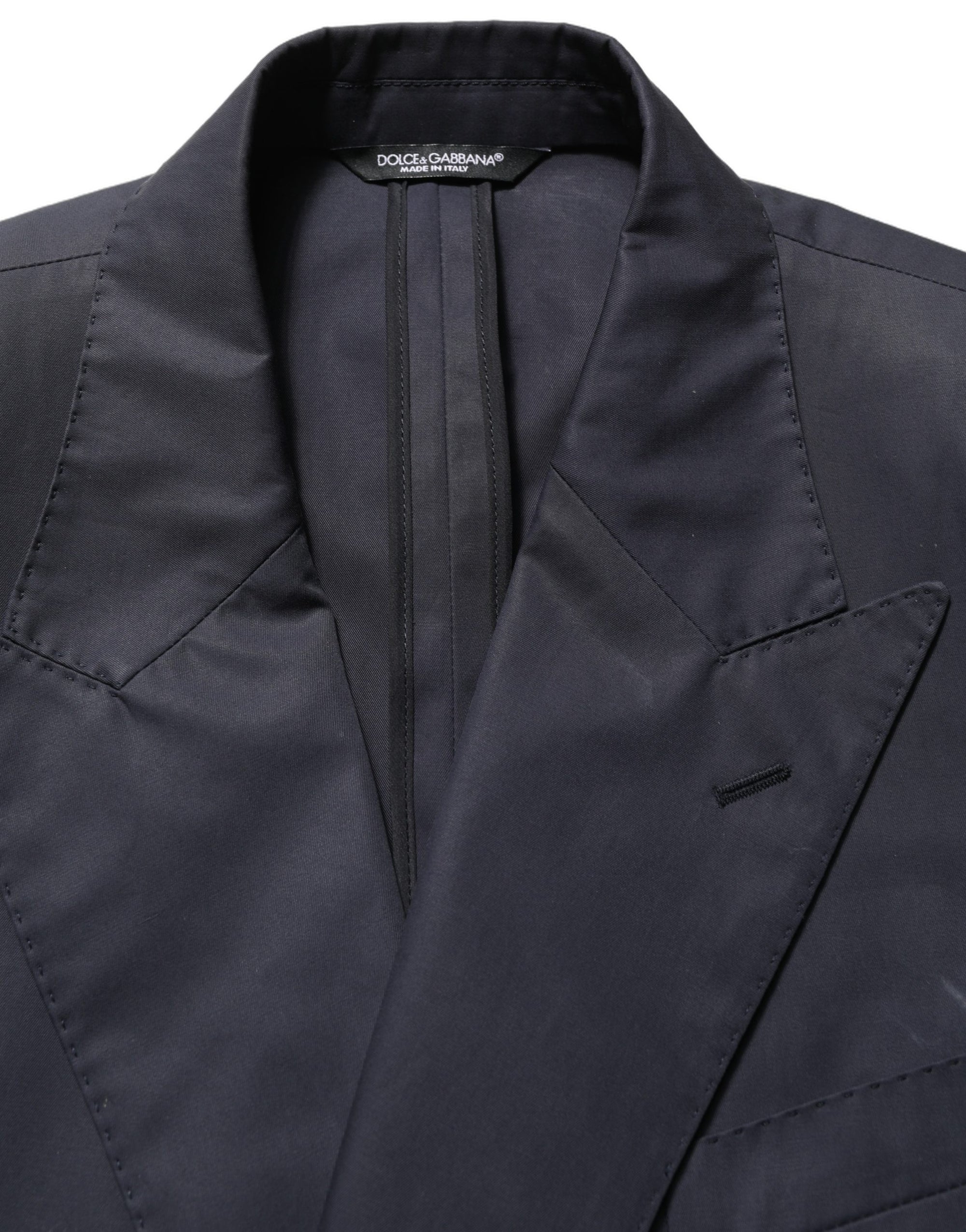 Dolce & Gabbana Blue Cotton Slim Fit Formal 2 Piece Men Suit