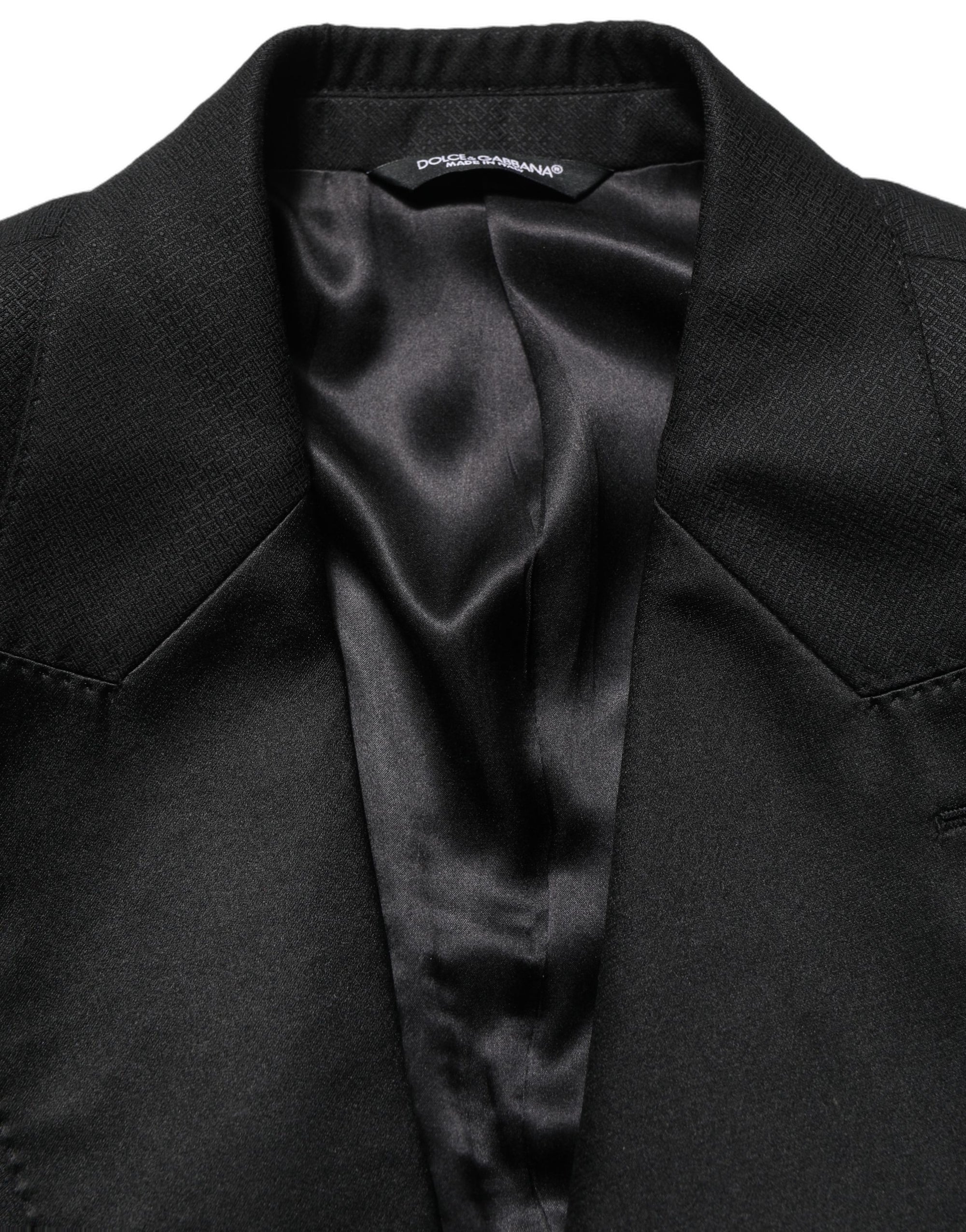 Dolce & Gabbana Black Wool Slim Fit Formal 2 Piece Men Suit