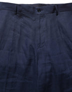 Dolce & Gabbana Blue Linen Straight Men Dress Trouser Pants