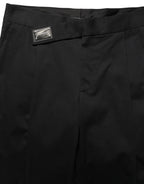 Dolce & Gabbana Black Cotton Straight Leg DressTrouser Pants