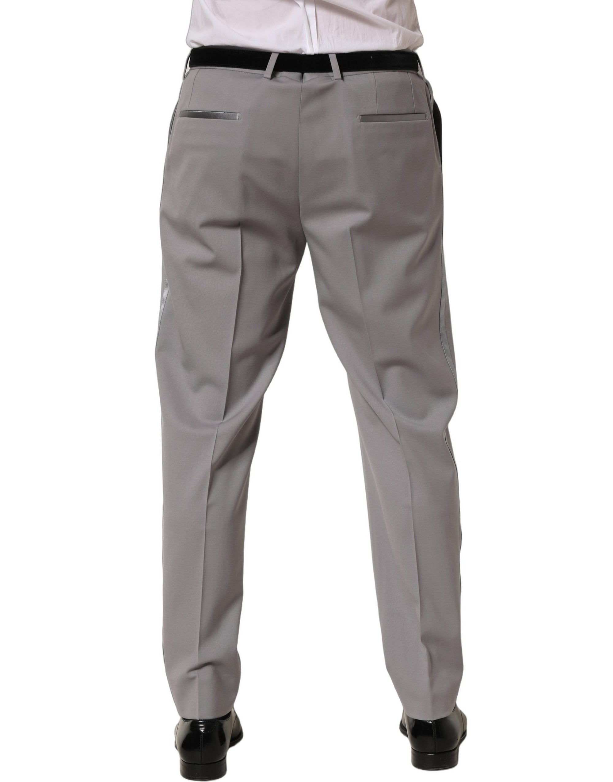 Dolce & Gabbana Gray Wool Tapered Men Dress Trouser Pants