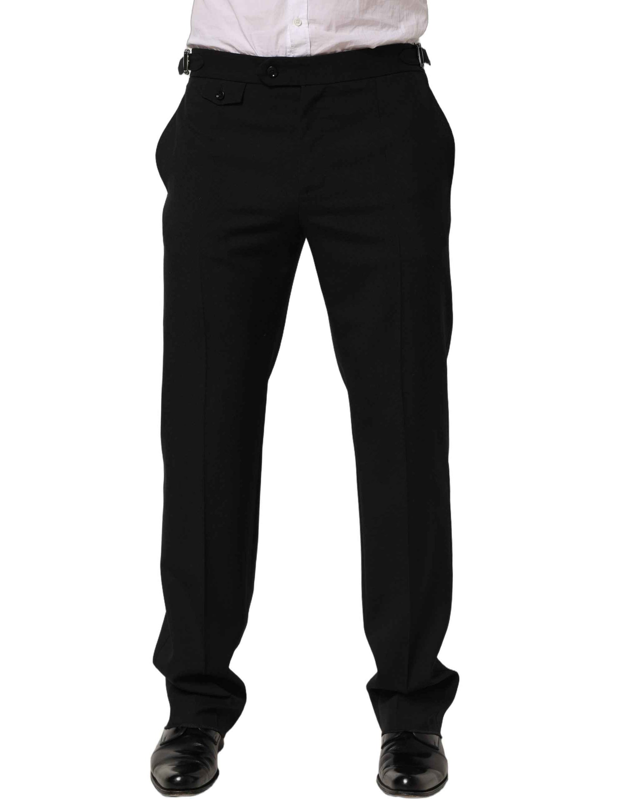 Dolce & Gabbana Black Tapered Leg Men Dress Trouser Pants