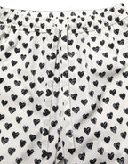 Dolce & Gabbana White Graphic Heart Print Men Trousers Pants