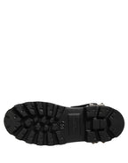Dolce & Gabbana Black Stud Platform Combat High Boots Shoes